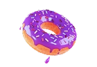 Large purple donut background shape